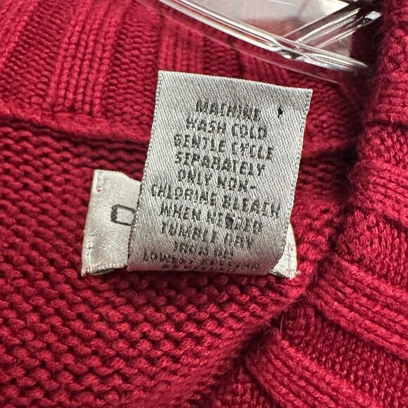 Chicos Womens Sweater Vest Size 1 US M Sleeveless‎ Knit Red Layering Pocket Cozy - Picture 4 of 7